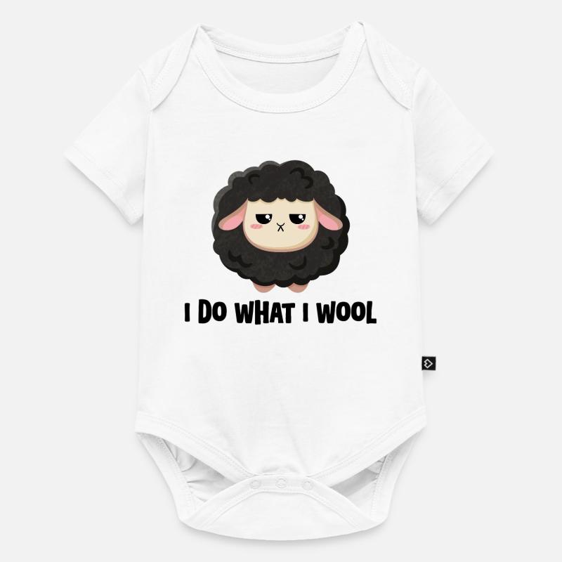 Cute black sheep grumpy with saying - Baby Premium short-sleeve bodysuit - white