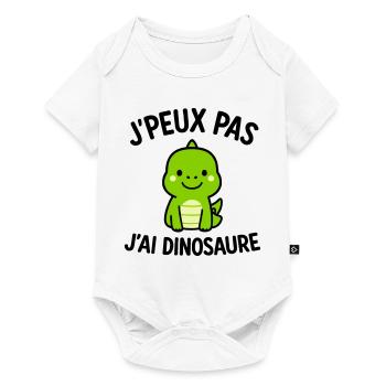 J’peux pas, j’ai dinosaure mignon Kawaii - Body à manches courtes Premium Bébé - blanc - Devant