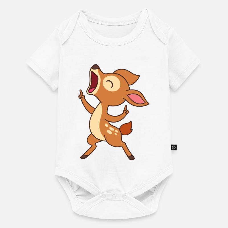 Faon chantant - Mélodie de la forêt Faon - Body à manches courtes Premium Bébé - blanc