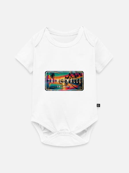 Trincomalee Beach Sunset Schild - Baby Premium Kurzarmbody - Weiß