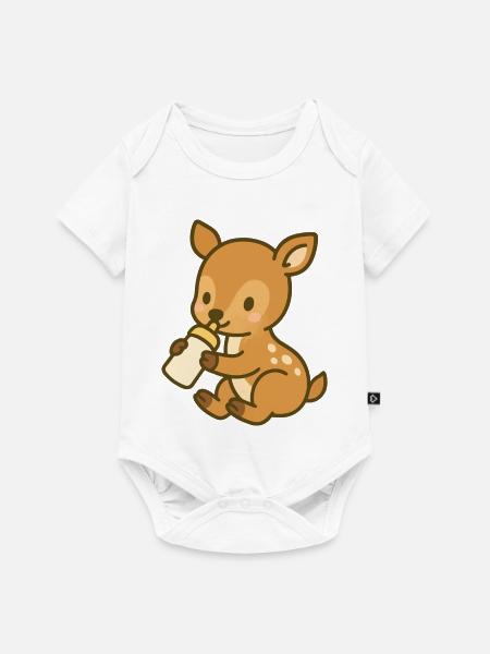 Fläschchen-Kitzliebe - Baby Premium Kurzarmbody - Weiß