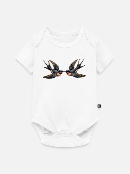 Schwalben – Rockabilly - Baby Premium Kurzarmbody - Weiß