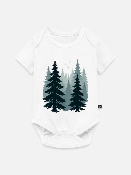 Neblige Kiefern - Baby Premium Kurzarmbody - Weiß