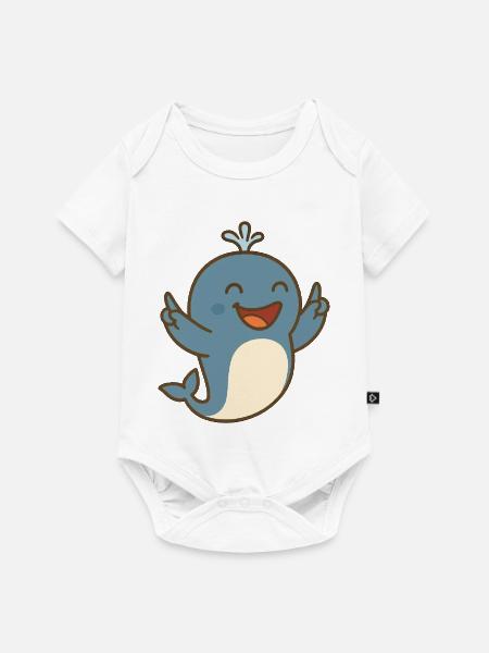Fröhlicher Wasserfreund - Baby Premium Kurzarmbody - Weiß