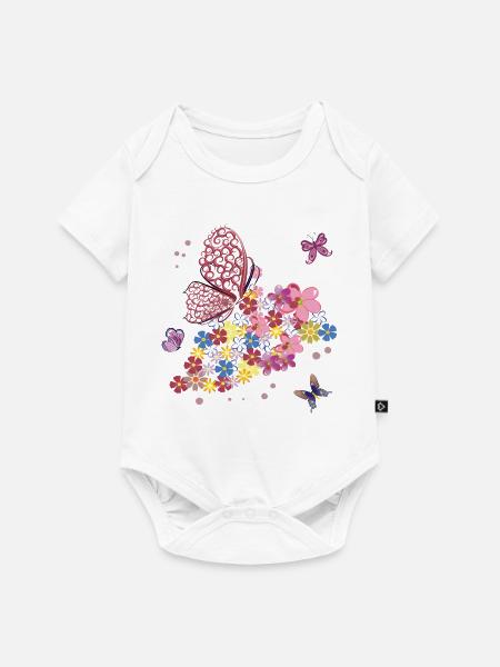 Schmetterlinge - Baby Premium Kurzarmbody - Weiß