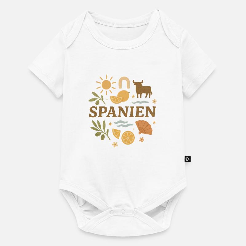 Spanien Boho – Kinderkleidung & Geschenkidee - Baby Premium Kurzarmbody - Weiß