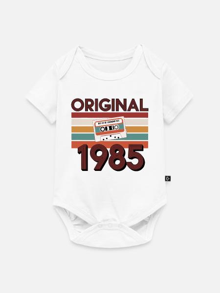 Original 1985 Vintage Anniversaire Rétro Vintage - Body à manches courtes Premium Bébé - blanc