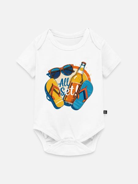 Sommer - Baby Premium Kurzarmbody - Weiß