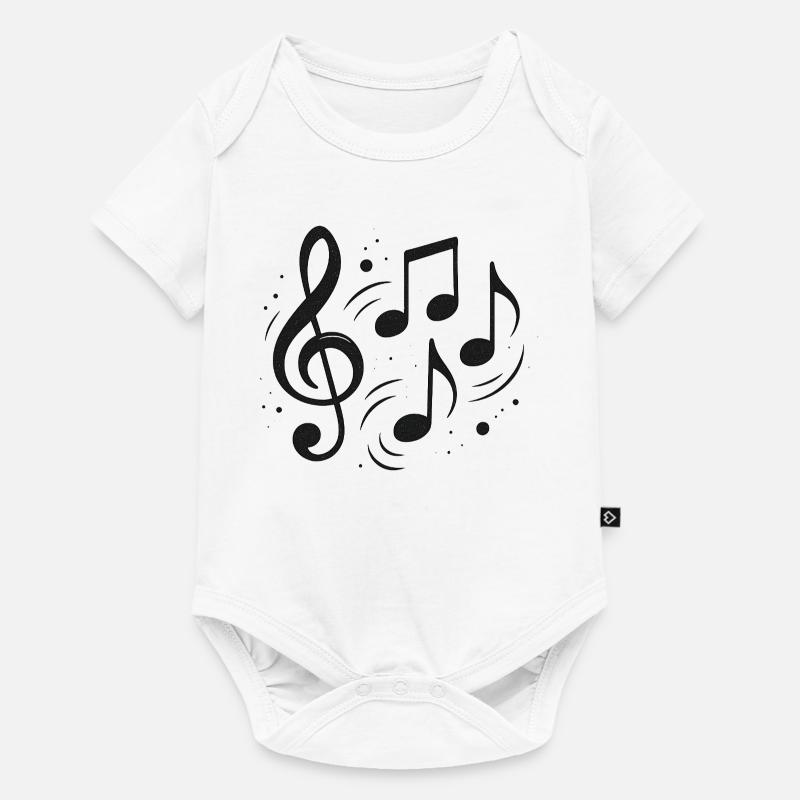 Abstract Notes and Music Sketch Design - Baby Premium short-sleeve bodysuit - white