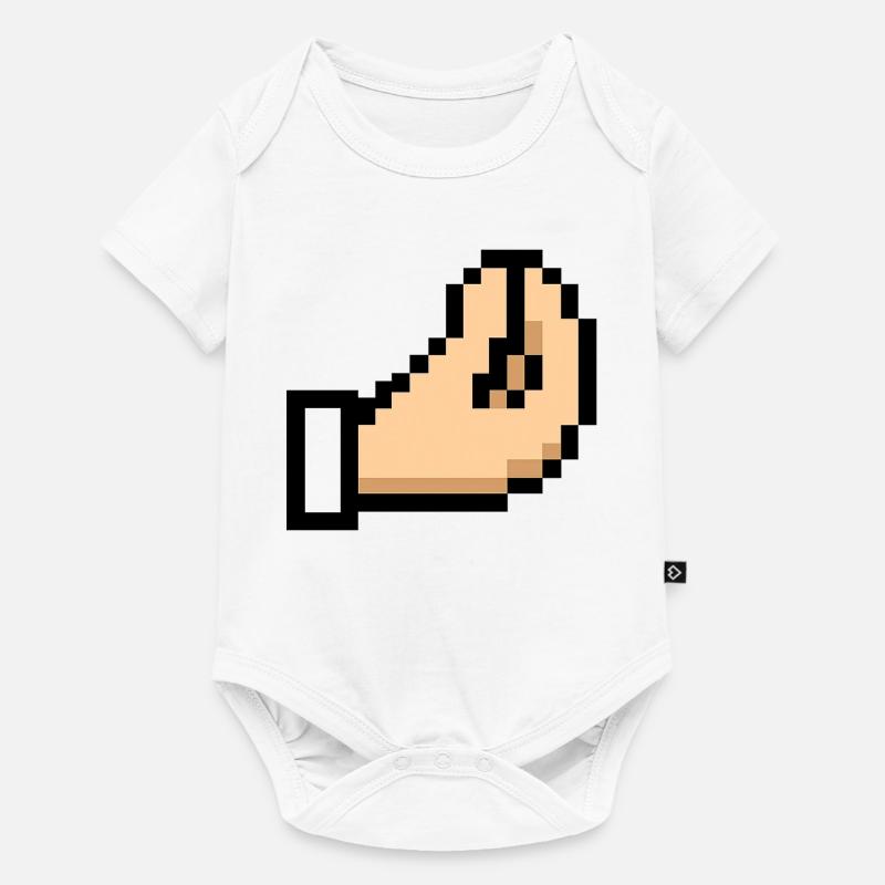 Pixel Hand Cursor Design Italia - Baby Premium Kurzarmbody - Weiß