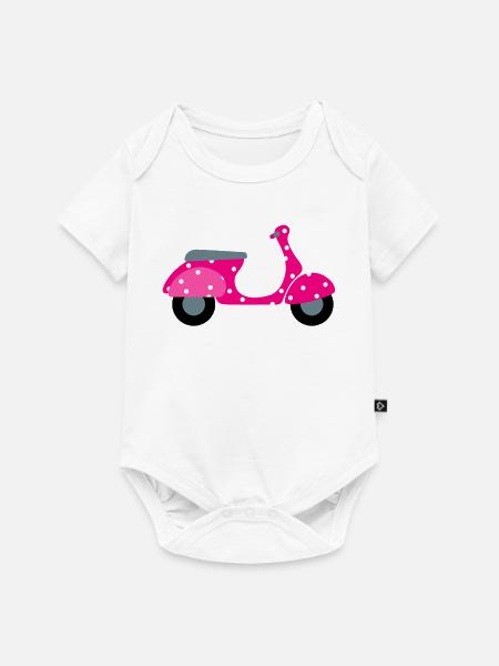 Roller Dots pink Punkte Muster Retro Vintage Fan - Baby Premium Kurzarmbody - Weiß