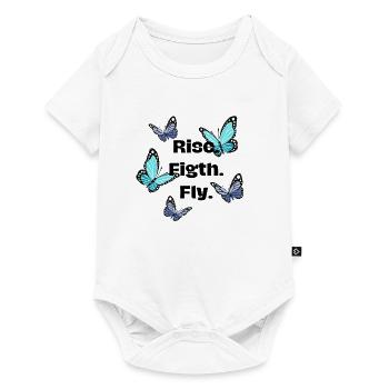 Se lever. Se battre. Mouche - Papillon - Body à manches courtes Premium Bébé - blanc - Devant