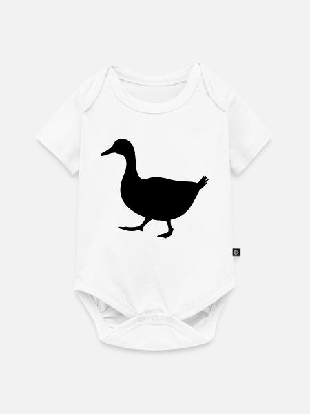 Laufende Ente Silhouette - Baby Premium Kurzarmbody - Weiß