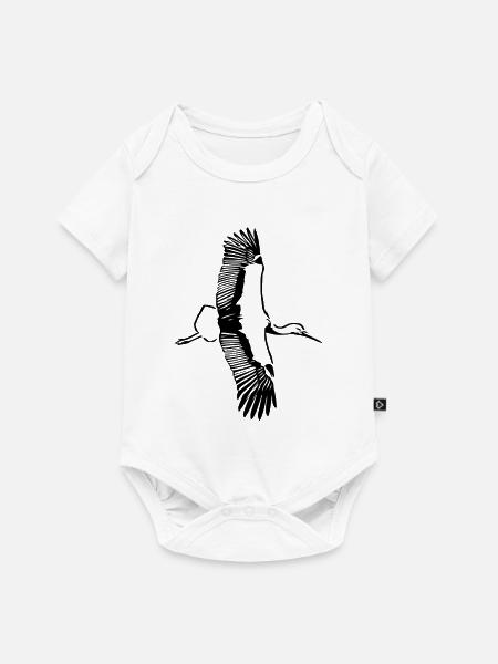 Flug des Storches - Baby Premium Kurzarmbody - Weiß