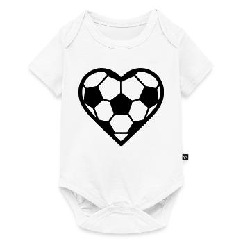 Soccer heart black - Baby Premium short-sleeve bodysuit - white - Front