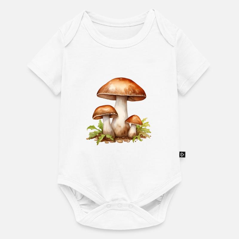 Pendule de la forêt de champignons - Body à manches courtes Premium Bébé - blanc