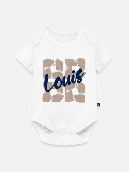 NAMENSGESCHENKE NAME LOUIS - Baby Premium Kurzarmbody - Weiß