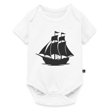 Mysterious Sailing Ship Silhouette - Baby Premium short-sleeve bodysuit - white - Front