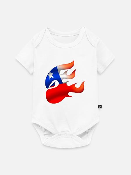 Flagge von Chile - Chile - Ninja - Baby Premium Kurzarmbody - Weiß