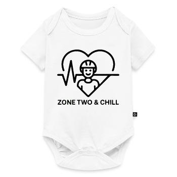 Zone Two & Chill Cyclist Heart - Baby Premium short-sleeve bodysuit - white - Front