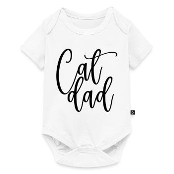 Cat Dad, Katzen Papa, Funny Shirt - Baby Premium Kurzarmbody - Weiß - Vorne