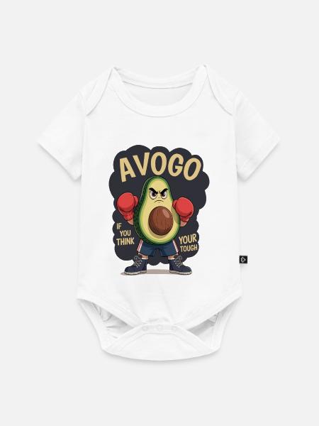 Lustiges Avocado-Boxen - Baby Premium Kurzarmbody - Weiß
