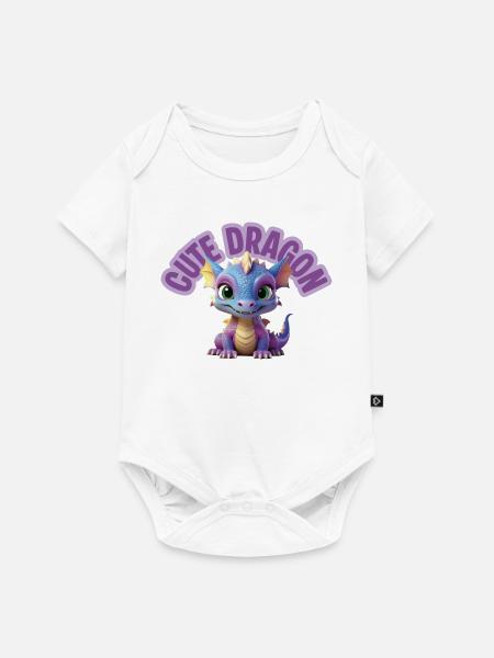 Niedlicher Drache - Baby Premium Kurzarmbody - Weiß