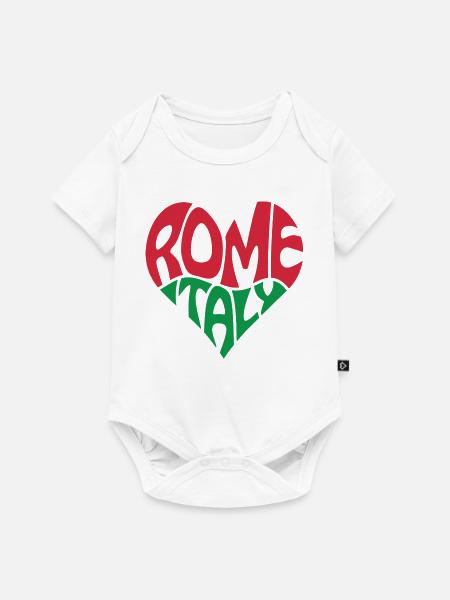 Rom Italien Herz Retro Design - Baby Premium Kurzarmbody - Weiß