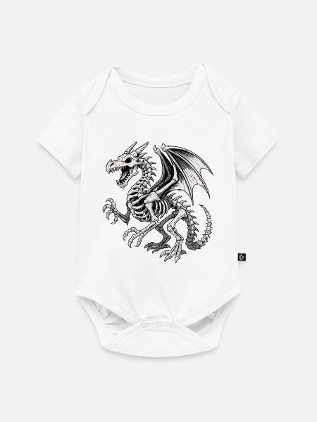 Himmlischer Drache Skelett Illustration - Baby Premium Kurzarmbody - Weiß