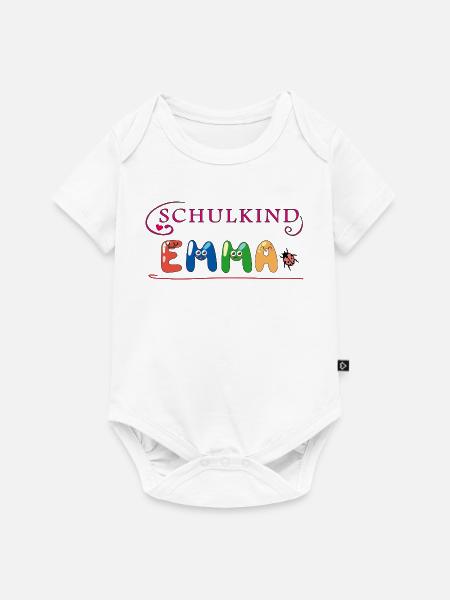 Schulkind Emma - Baby Premium Kurzarmbody - Weiß
