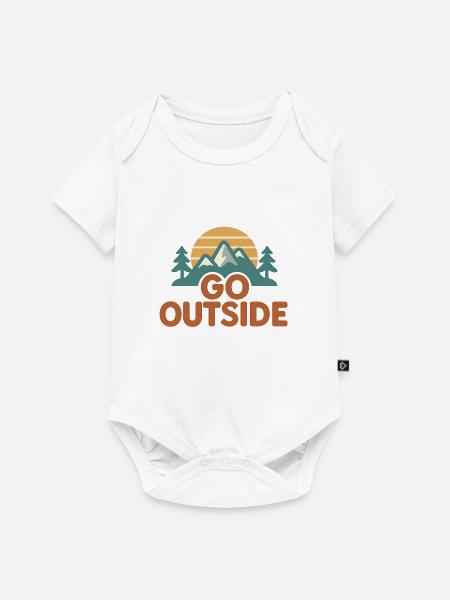 Bergmotiv mit Natur- und Abenteuerthema - Baby Premium Kurzarmbody - Weiß