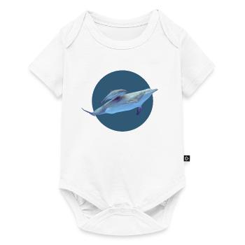 Delfin - Baby Premium Kurzarmbody - Weiß - Vorne