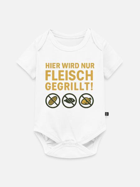 Hier wird nur Fleisch...witziges Motiv - Baby Premium Kurzarmbody - Weiß