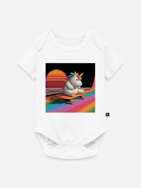 Skatercorn - Baby Premium Kurzarmbody - Weiß