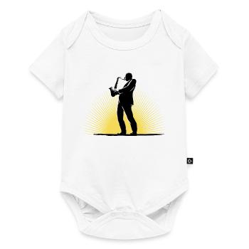 Saxofonist in Szene - Baby Premium Kurzarmbody - Weiß - Vorne