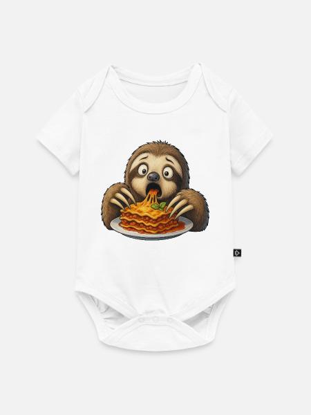 Faultier Lasagne Italienisches Essen Überraschung - Baby Premium Kurzarmbody - Weiß