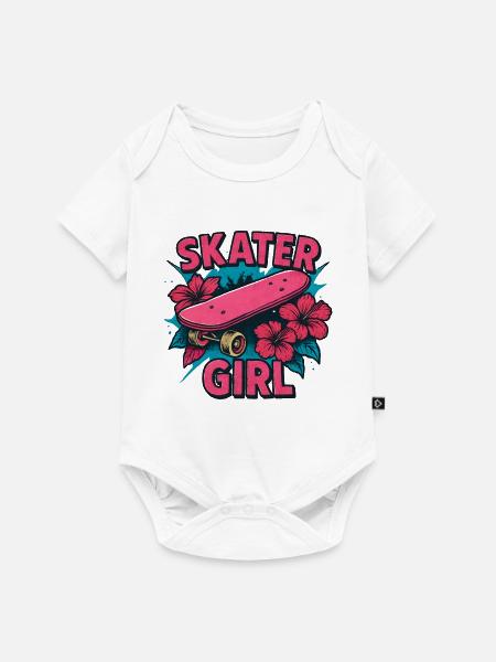 Skater Girl Skateboarden - Baby Premium Kurzarmbody - Weiß