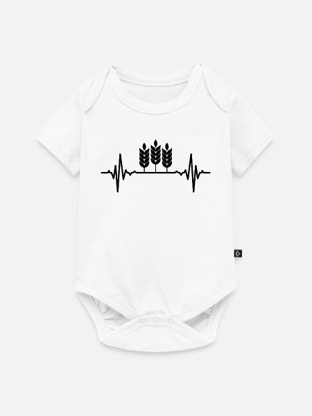 Weizenbau Herzschlag - Baby Premium Kurzarmbody - Weiß