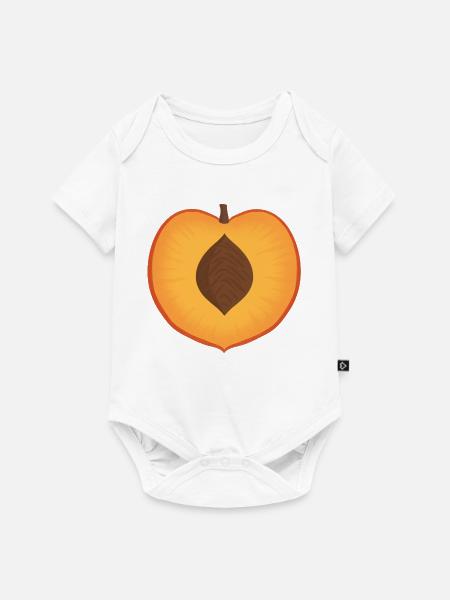 Lebendiger Pfirsich mit Samendetail - Baby Premium Kurzarmbody - Weiß