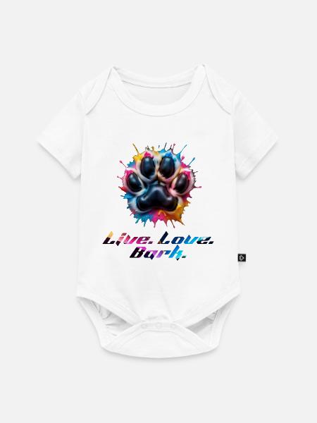 Bunte Pfote mit Emotionen - Baby Premium Kurzarmbody - Weiß