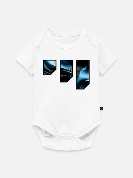 Fließendes Blau Schwarz Abstraktes Muster - Baby Premium Kurzarmbody - Weiß