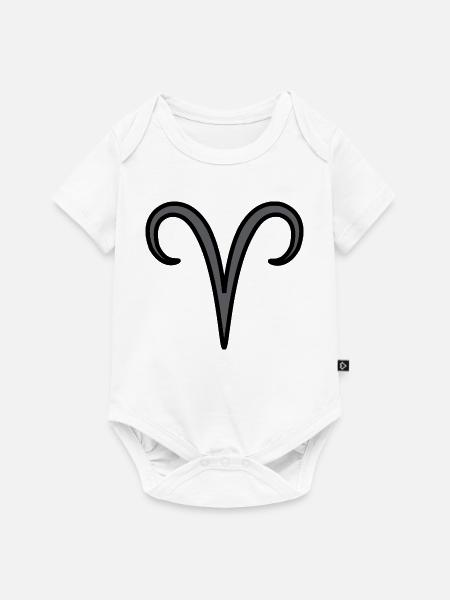 Widder Sternzeichen Symbol Schwarz & Grau - Baby Premium Kurzarmbody - Weiß