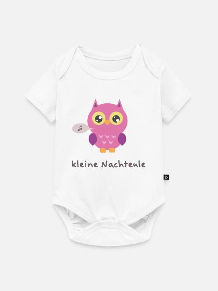 Kuschelige Eule mit Singender Note - Baby Premium Kurzarmbody - Weiß