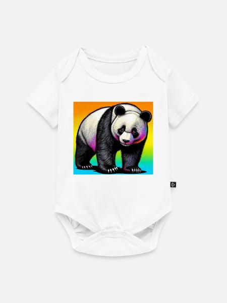 Panda - Baby Premium Kurzarmbody - Weiß