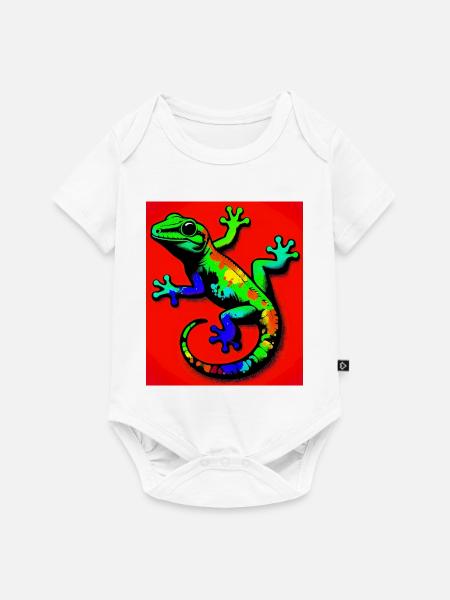 Gecko - Baby Premium Kurzarmbody - Weiß