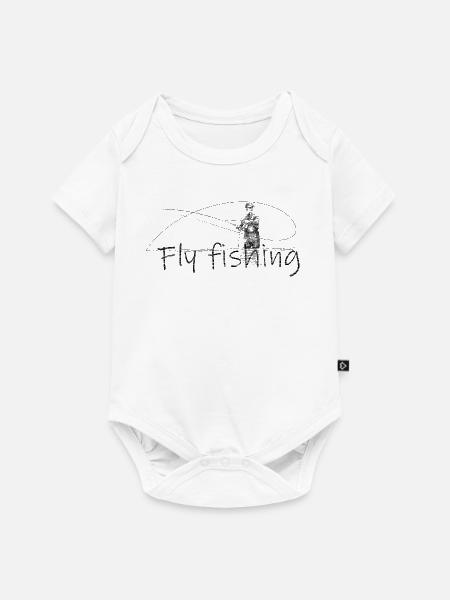 Fly fishing - Baby Premium Kurzarmbody - Weiß
