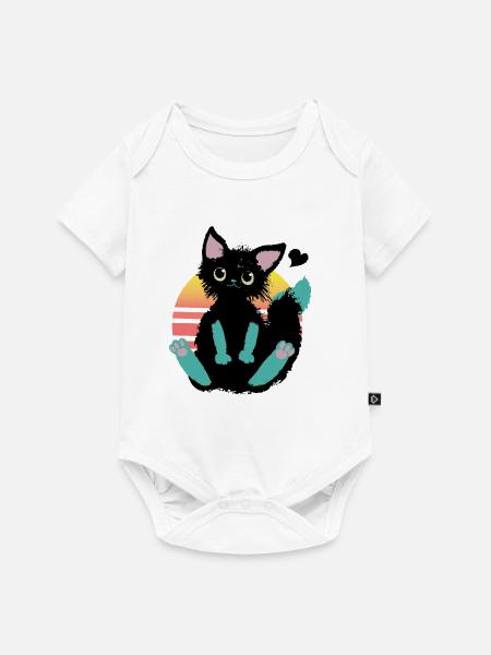 kritzelkatze - Baby Premium Kurzarmbody - Weiß