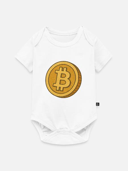 Bitcoin_als_comic - Baby Premium Kurzarmbody - Weiß