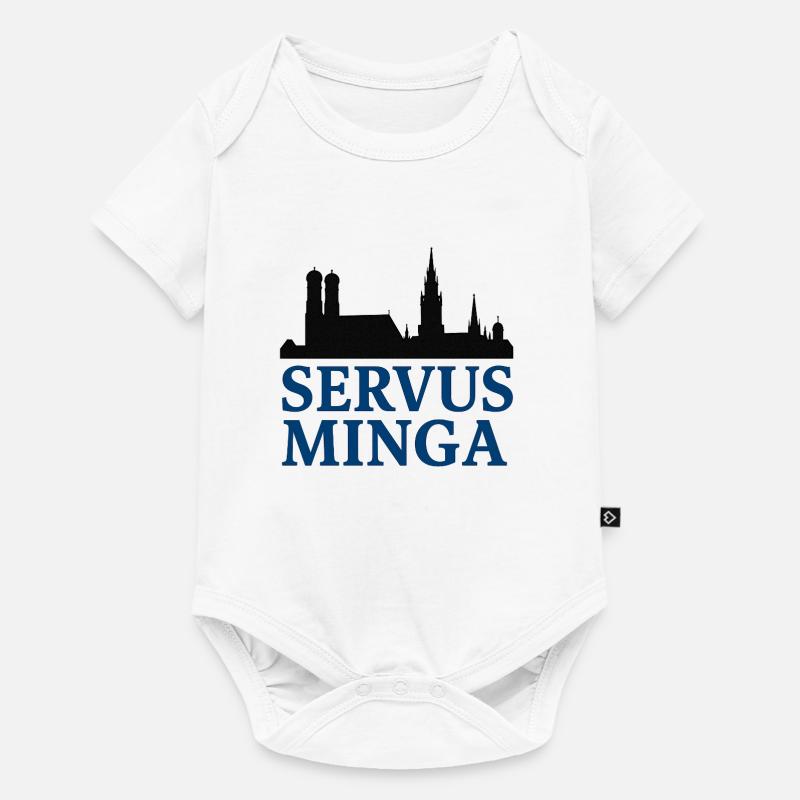 Servus Minga Silhouette Design - Baby Premium Kurzarmbody - Weiß