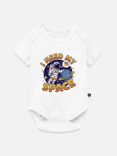 Weltraumfreundschaft mit Kaffee-Traum - Baby Premium Kurzarmbody - Weiß
